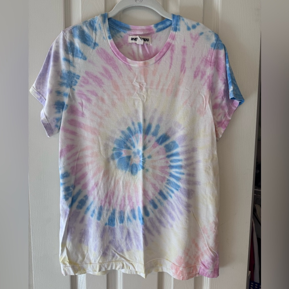 Madewell Tie-Dye Short Sleeve Tee - Blue, Pink, Purple